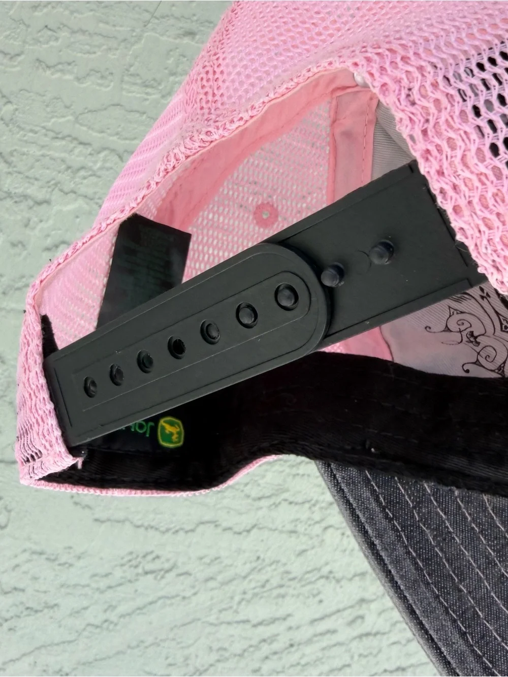 John Deere Pink & Black Women's Mesh Trucker Hat